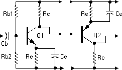Schematic: 
       Transistor amplifier (one stage)