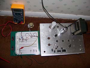 Photo: Power supply and breadboard.