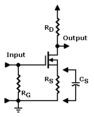 Schematic: How to bypass the source resistor with a capacitor. Mouse over to connect capacitor.