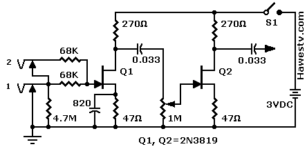Schematic: 2-stage version of Triode-Mode amp