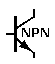 Schematic symbol for NPN transistor. Mouse over for PNP.