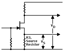 Schematic: Location of source resistor, R3