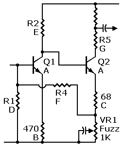 Schematic: Is effect excessive? Here' how to modify 
       your fuzzbox to reduce fuzz effect.