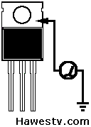 Art: Where to place voltmeter leads on TO-220 power transistor