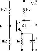 Schematic: One-transistor 
        amplifier