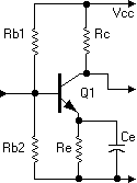 Schematic: One-transistor 
        amplifier