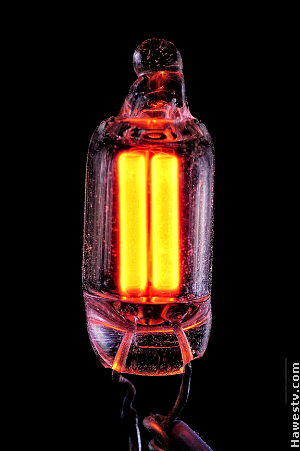 Photo: Neon glow lamp, under power