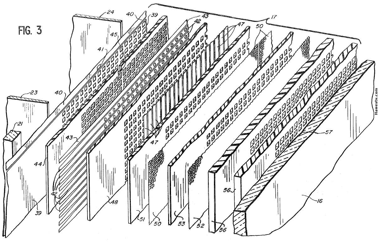 Art: Mechanical drawing of
 Lucitron panel from 1982, U.S. Patent 4,352,101, p. 3