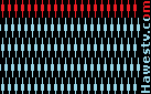 Art: Spectrac simulation. Diamonds of color flow
        down screen. First: Red diamonds. Then cyan diamonds. Continuous.