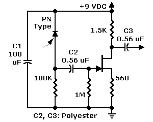 Schematic: 
       Another way to amplify photodiode with JFET preamp