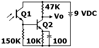 Schematic  diagram: BJT preamplifier with high-impedance input.