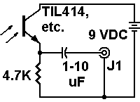 Schematic: Mechanical video (mechanisches Fernsehen) 
         phototransistor circuit with faster response speed