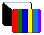 Farbfernsehen: Illustration 
          of color and black and white TV screens