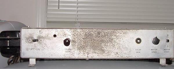 Photo: Front view of 
        Cliff's 1960 Col-R-Tel chassis (farbefernsehen)