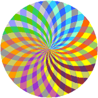 Color op art pattern represents color wheel.