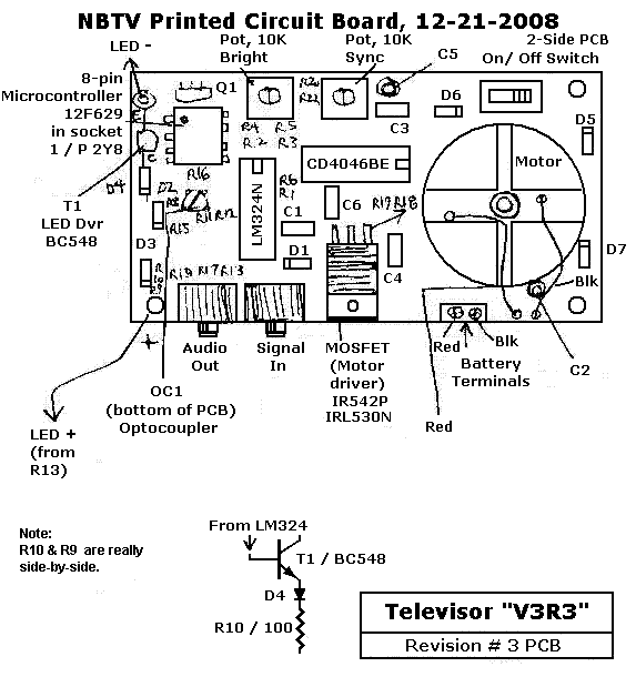 Sketch of PC board