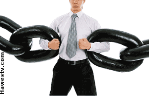 Photo art: Man holding each side of chain