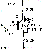 Example 
                    schematic: Phase splitter produces inverted or non-inverted output