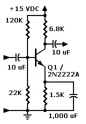 Example 
                    schematic: Inverting preamp.