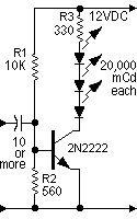 Schematic: Non-inverting version of simplest mechanical TV monitor circuit