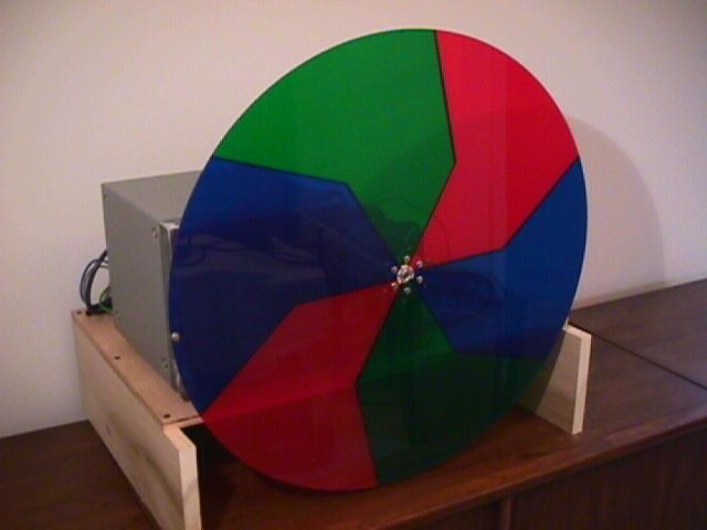 Photos of Clifford Benham's homemade, color wheel TV set