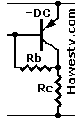 Schematic: PNP amplifier with base resistor connecting to collector