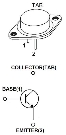 Technical drawing: TO-3 package