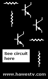 Schematic drawings depicting various
       germanium amplifier circuits and their equivalents in silicon; selectable by user